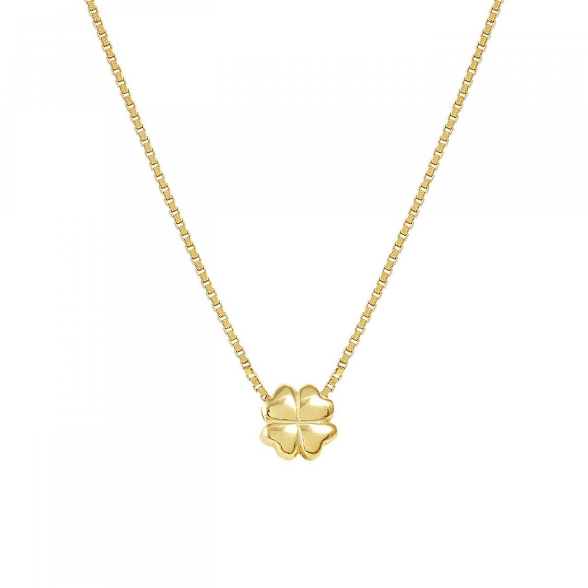 Ana Joalheiros - Colares trevo - Colar dourado com trevo em prata Nomination Armonica