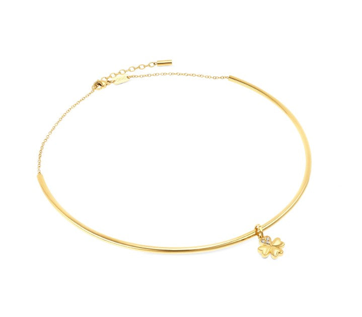 Ana Joalheiros - Colares Dourados - Colar Dourado One Energy Master Rigid Gold OJNMG03 Trevo