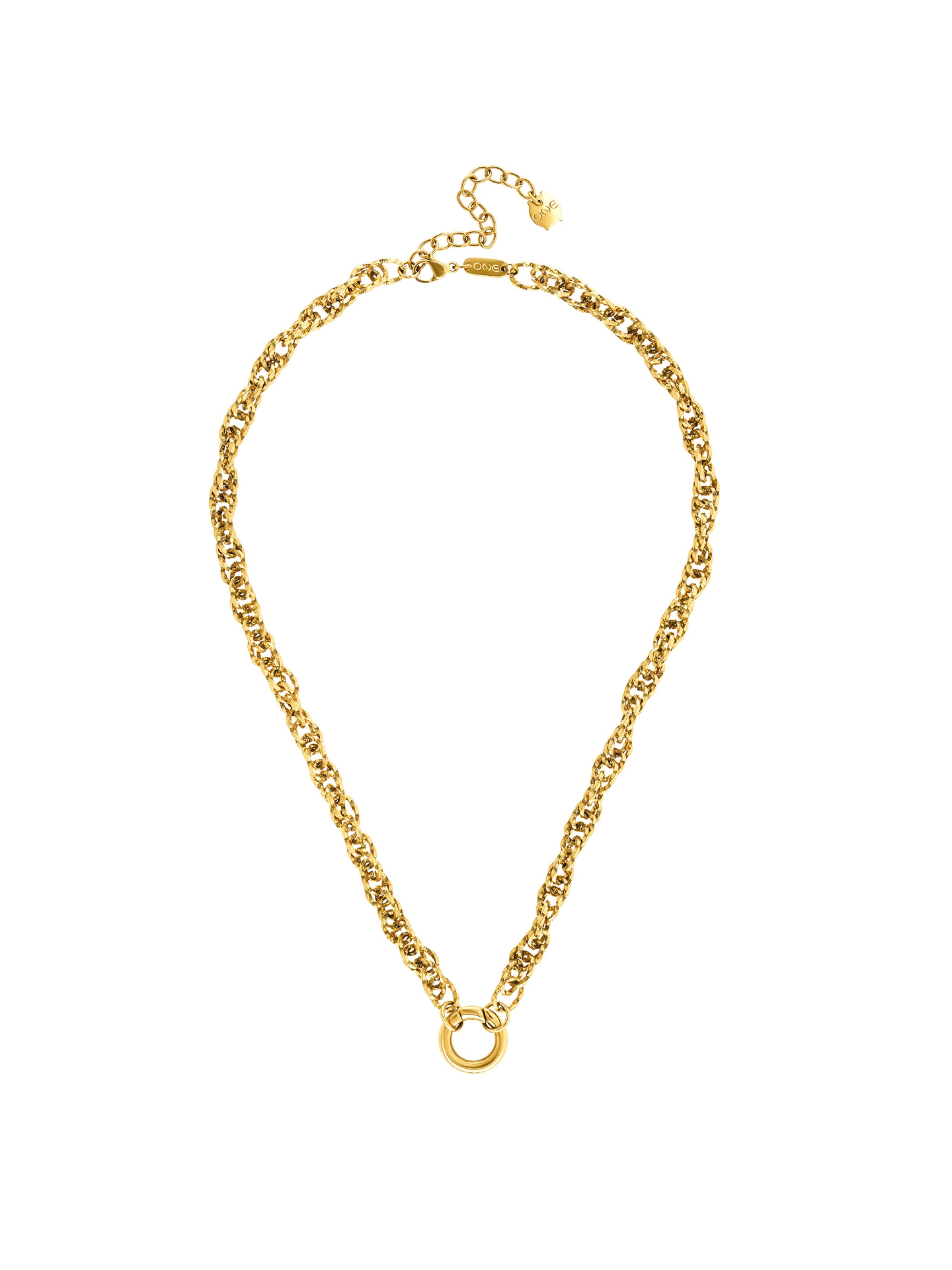 Ana Joalheiros - Colares Dourados - Colar Dourado One Energy Master Union Double Gold OJNMG04 Dourado