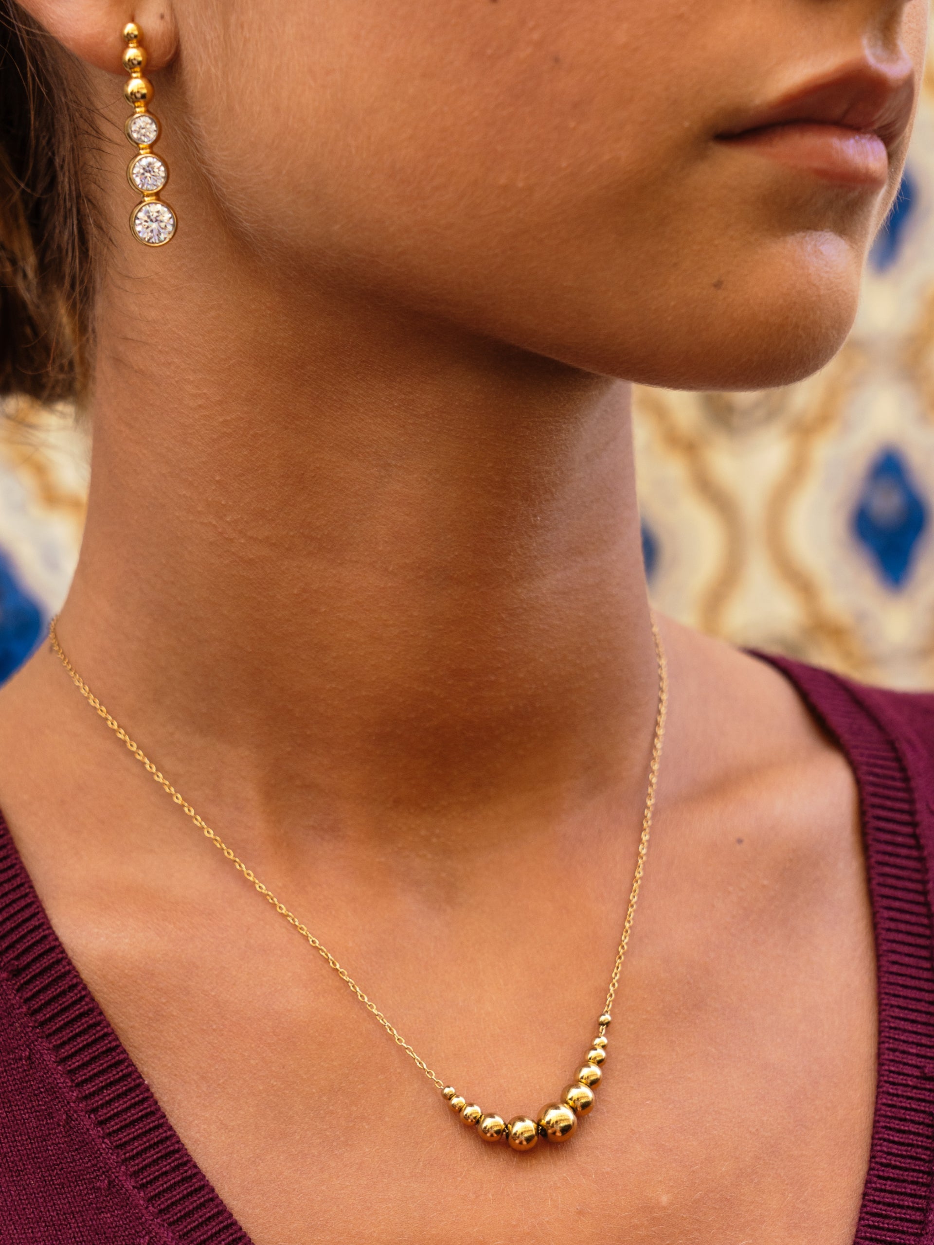 Ana Joalheiros - Colares Dourados - Colar Dourado One Infinity Fine Golden OJIDN04G pescoço