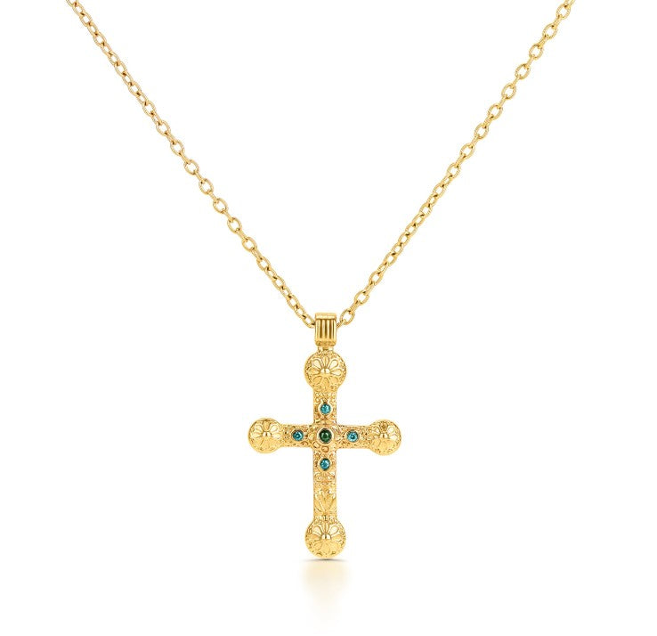 Ana Joalheiros - Colares Dourados - Colar Dourado One Neckmess Aurora Golden OJNN76G Cruz
