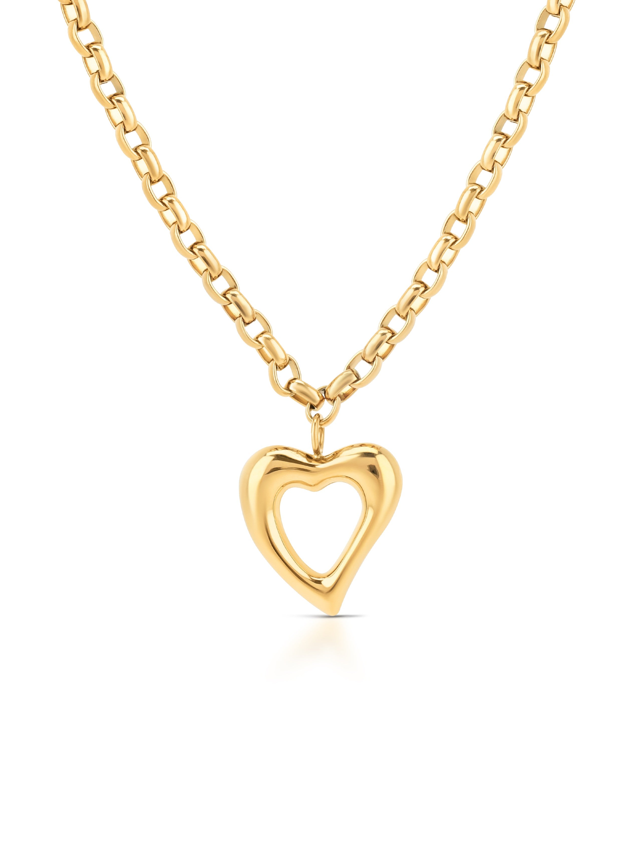 Ana Joalheiros - Colares Dourados - Colar Dourado One Neckmess Monumental Golden OJNN69G Coração