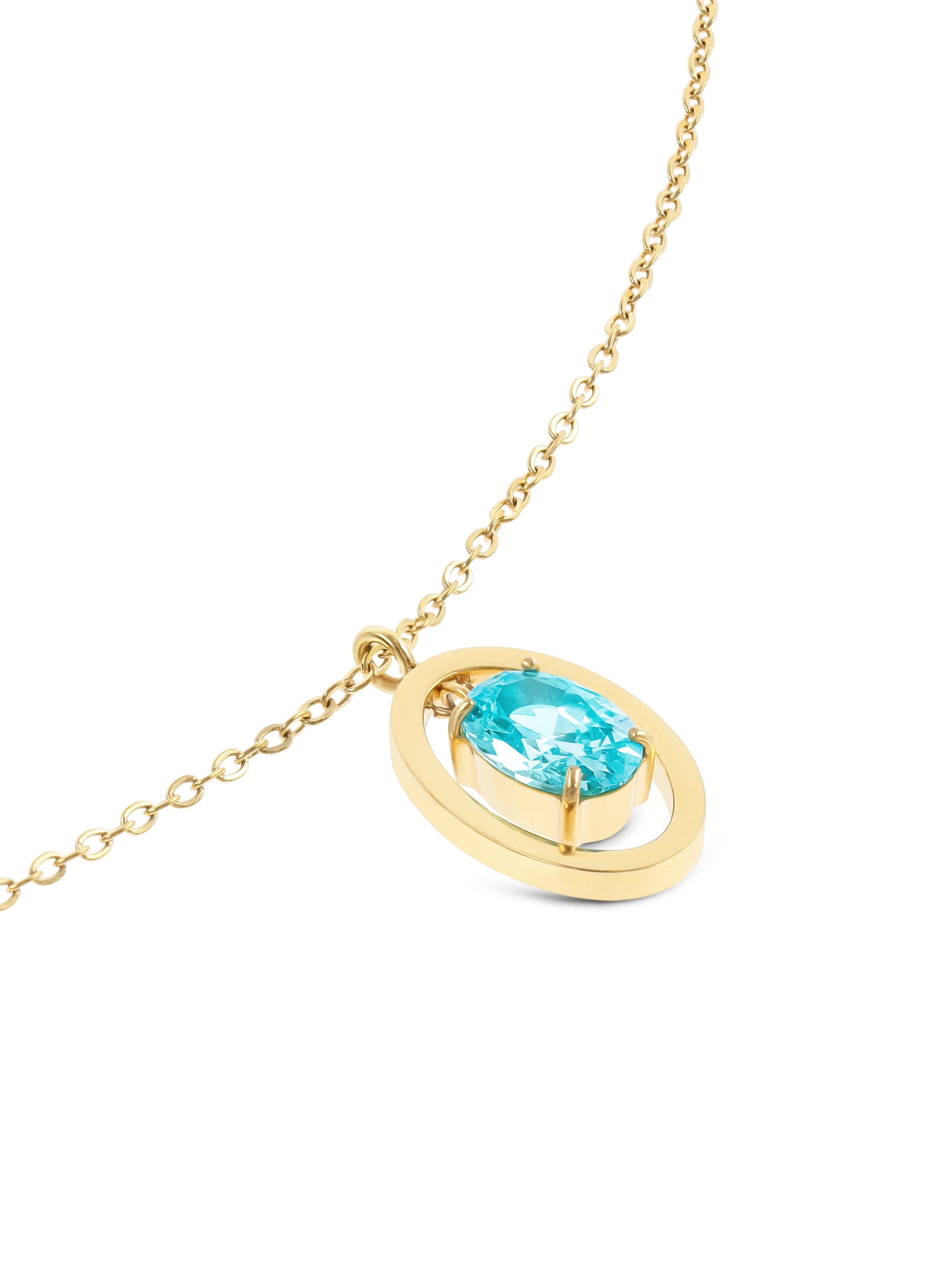 Ana Joalheiros - Colares Femininos - Colar One Birthstone Dezembro - Felicidade OJNN47G azul