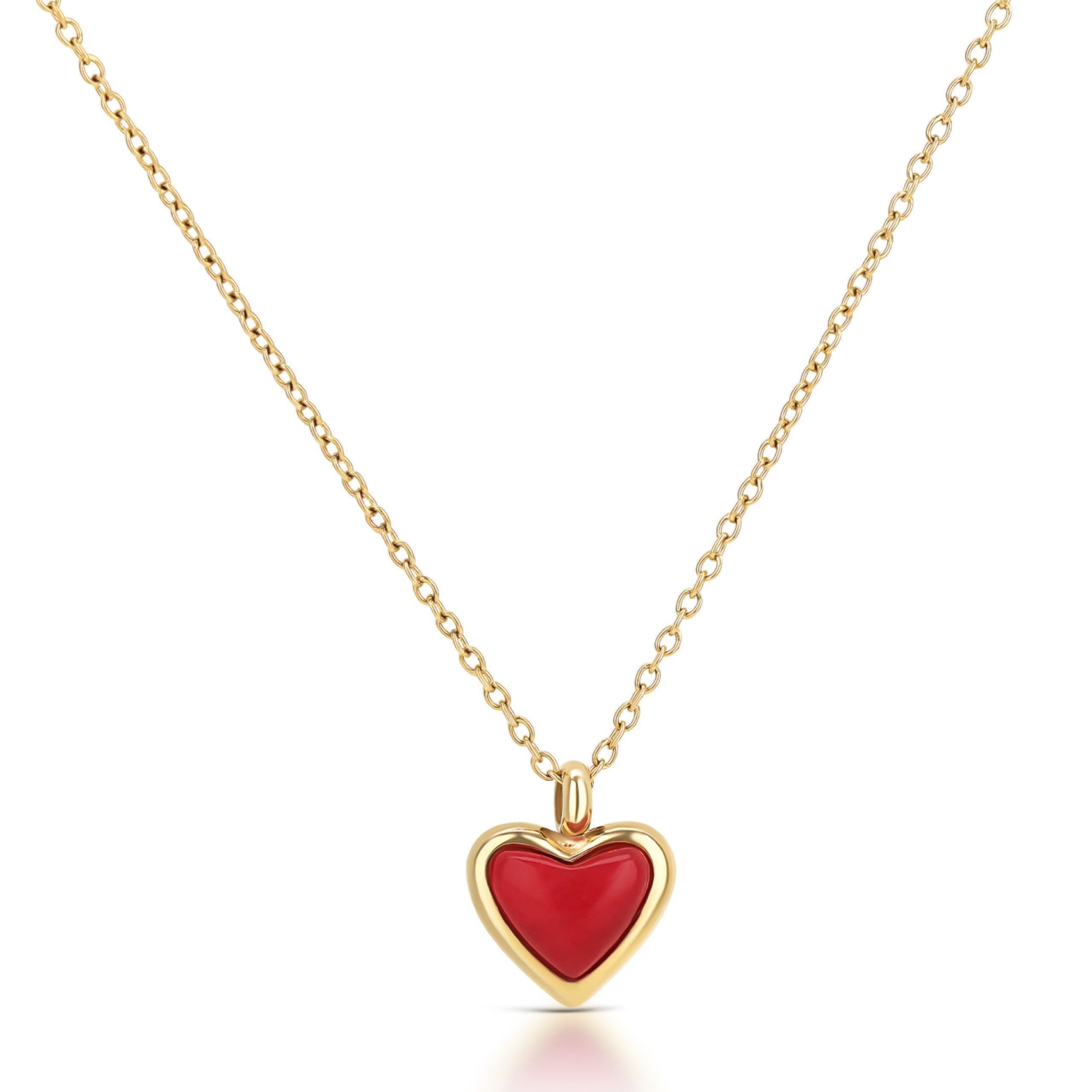Ana Joalheiros - Colares Trevo - Colar Trevo One Red Flame Golden OJRDN01G