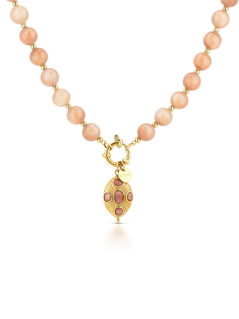 Ana Joalheiros - Colares Femininos - Colar One Senhora Carmela Sunset Peach OJNN105G