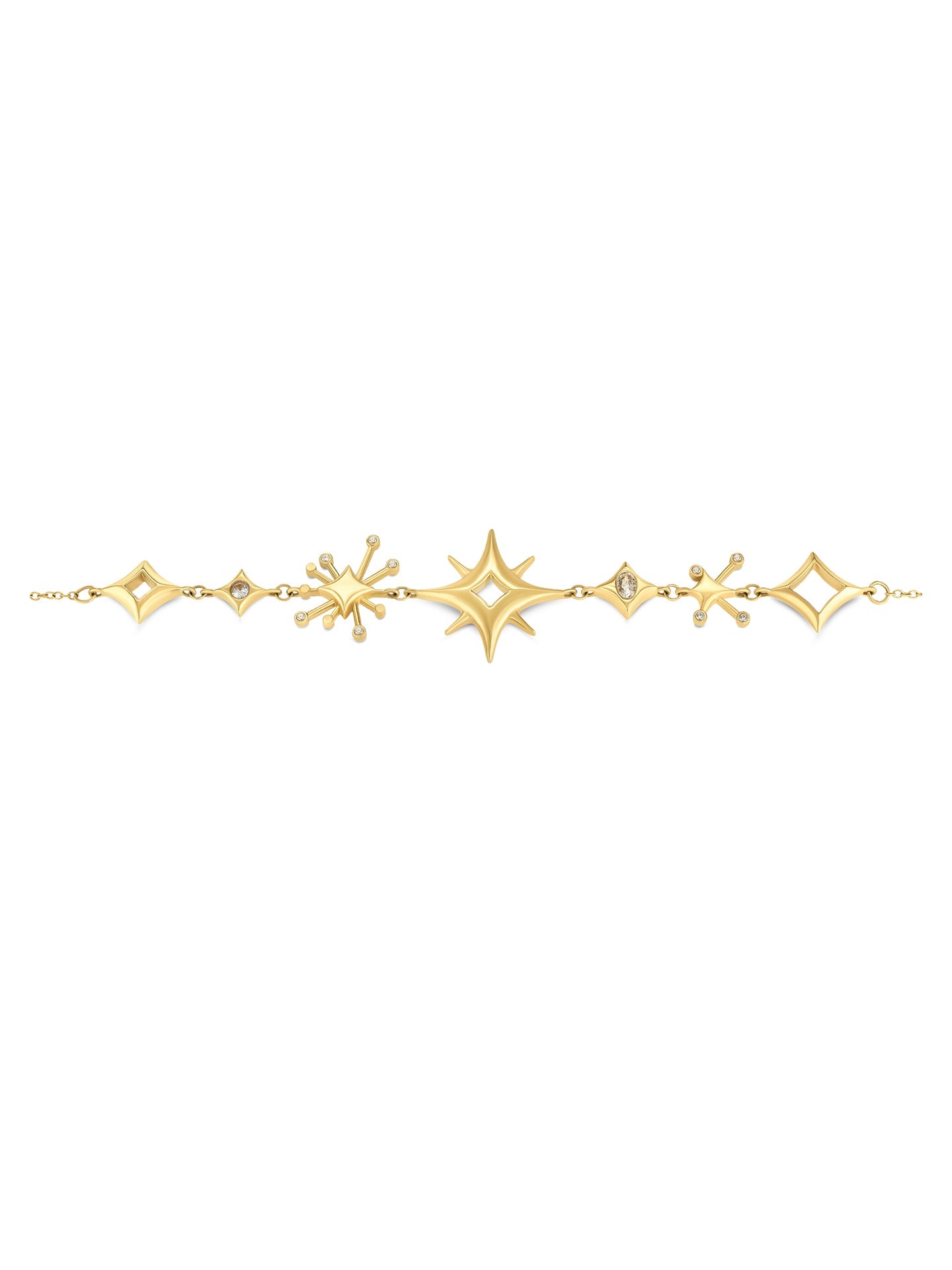 Ana Joalheiros - Colares Dourados - Colar Dourado One Senhora Elena Divine Gold OJATN04D Estrelas conjunto
