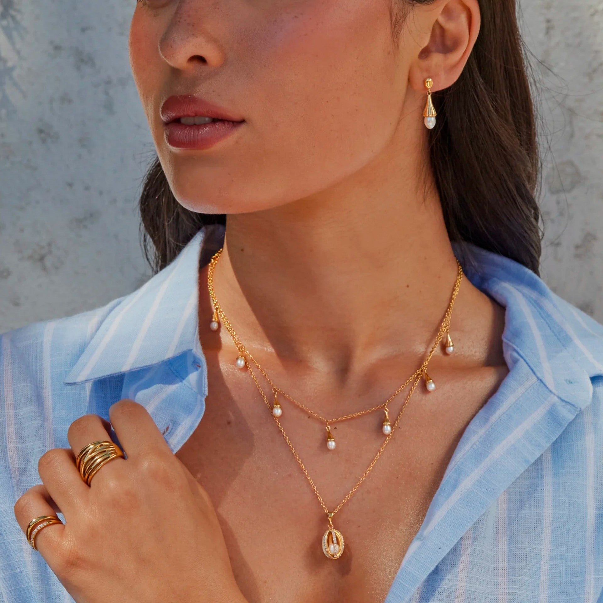Ana Joalheiros - Colares Dourados - Colar Dourado One Senhora Neckmess Eclipse Gold OJNN110G SIMBOLO pescoço