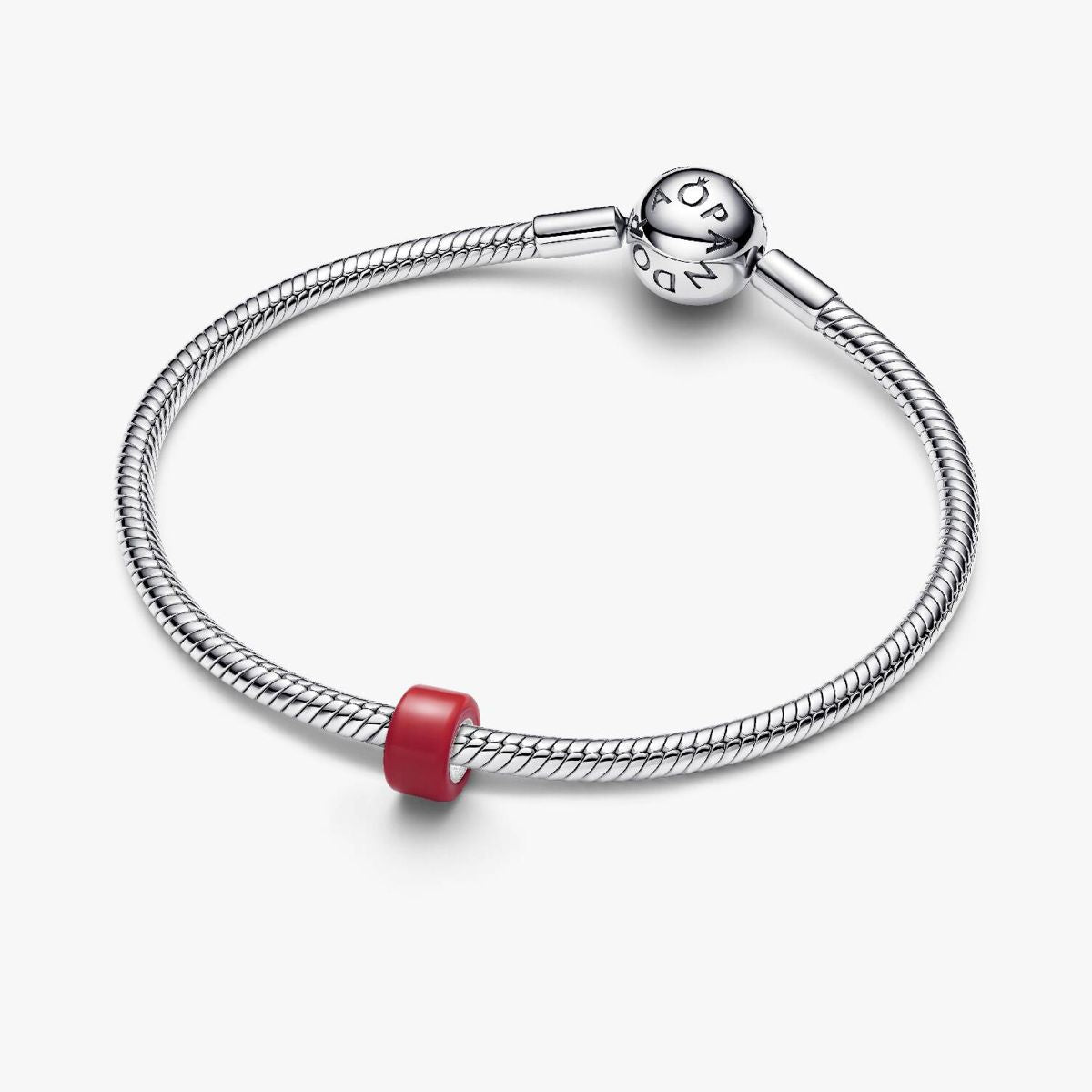 Ana Joalheiros - Peças Pandora - Conta Mini Pandora Vidro Murano Vermelho 794773C06 na pulseira
