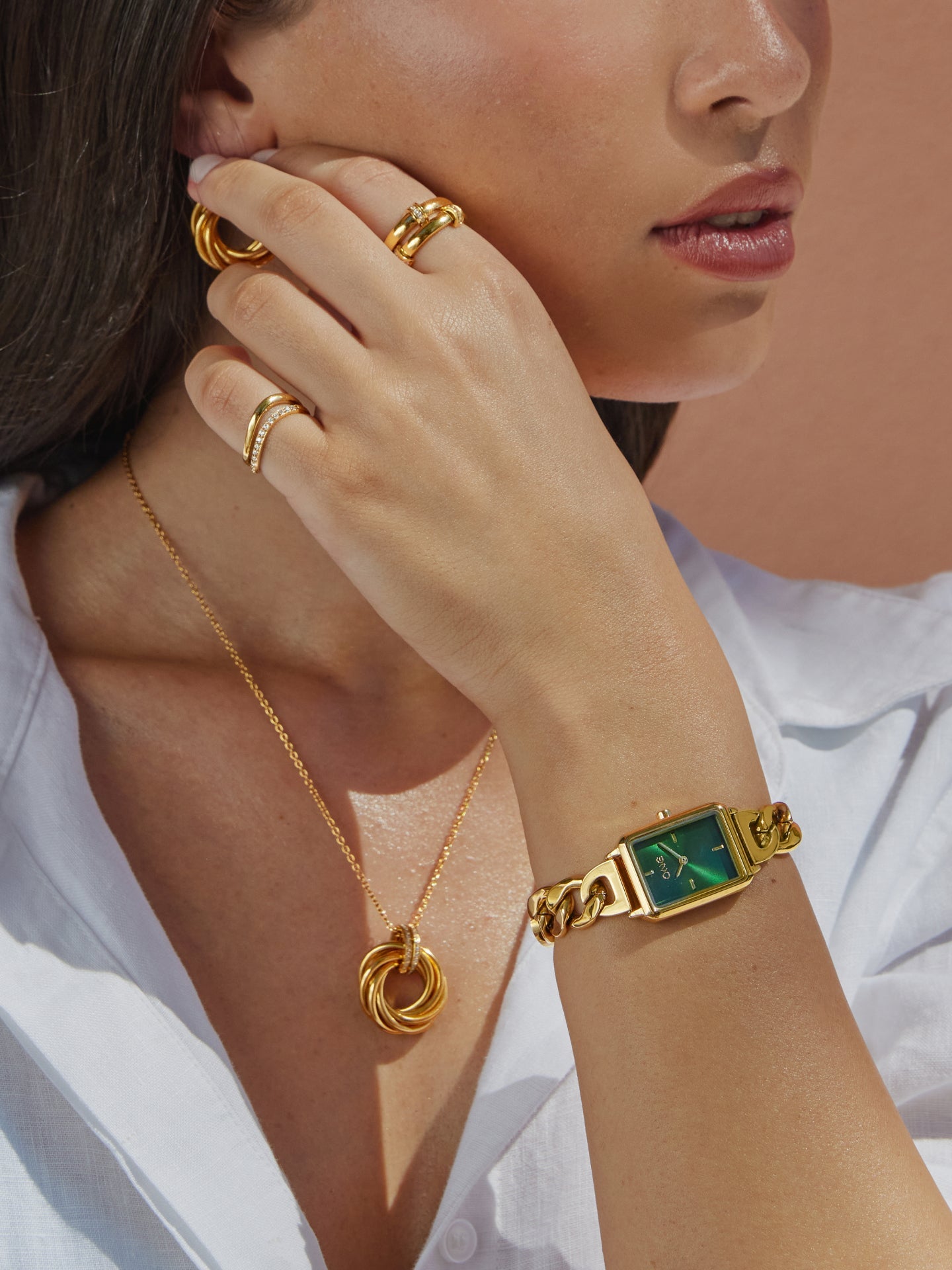 Relógio One Senhora Mini Dare Gold Green Dial