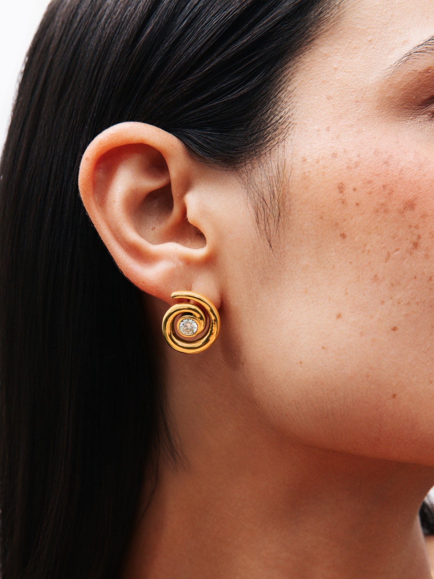 Brincos One Senhora Chess Spiral Gold