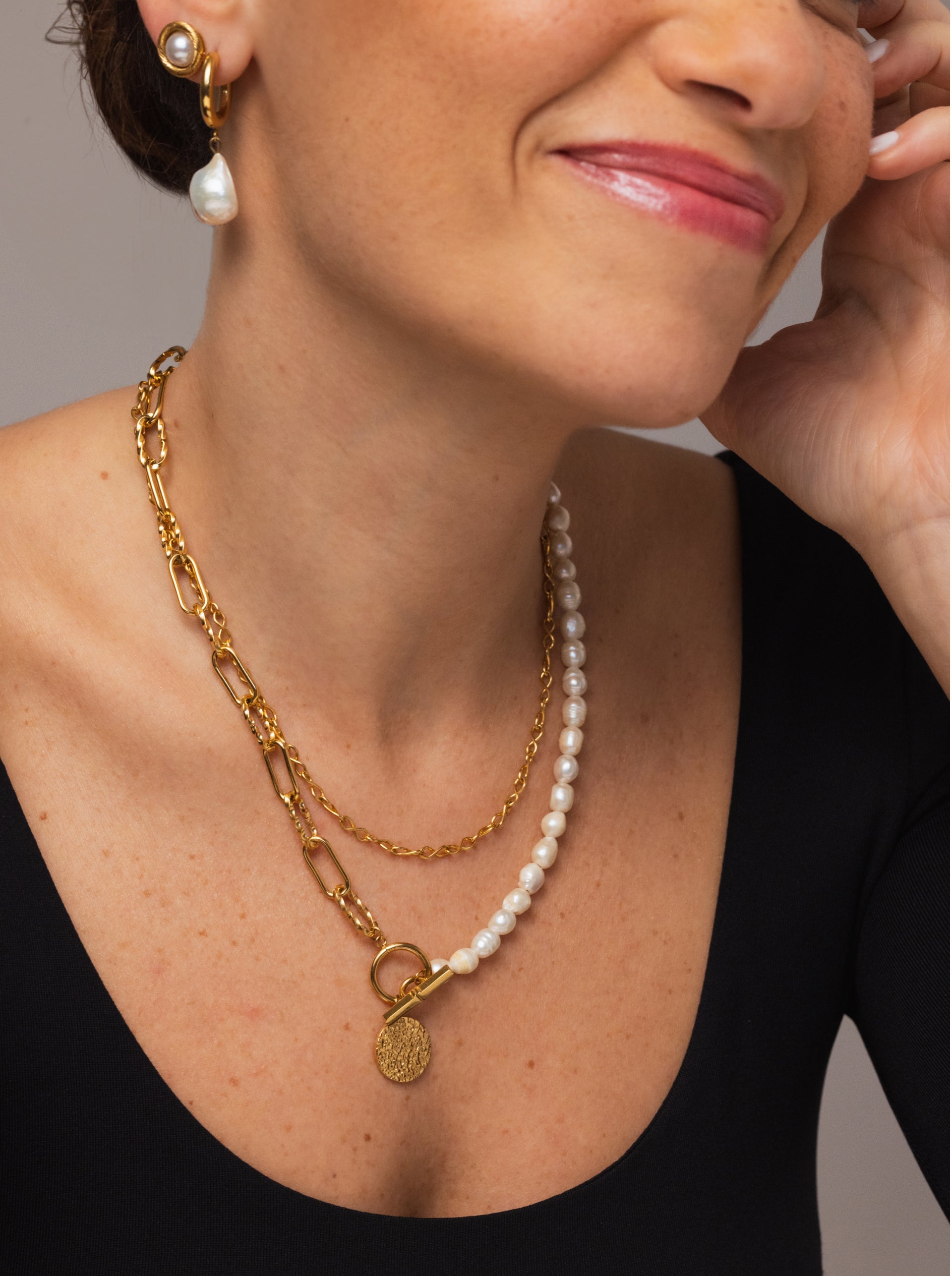 Colar One Neckmess Pearly Gold