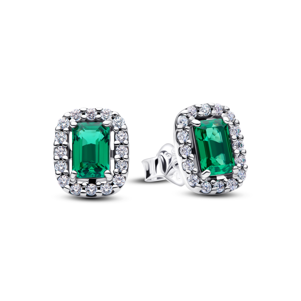 Brincos Pandora cristal verde