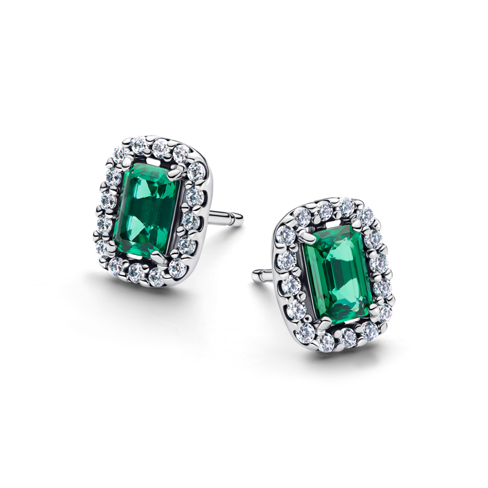 Brincos Pandora cristal verde