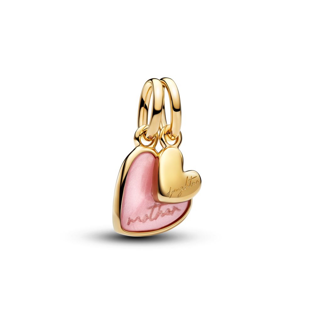 Conta Panodra Pendente Divisível Rosa Mãe e Filha