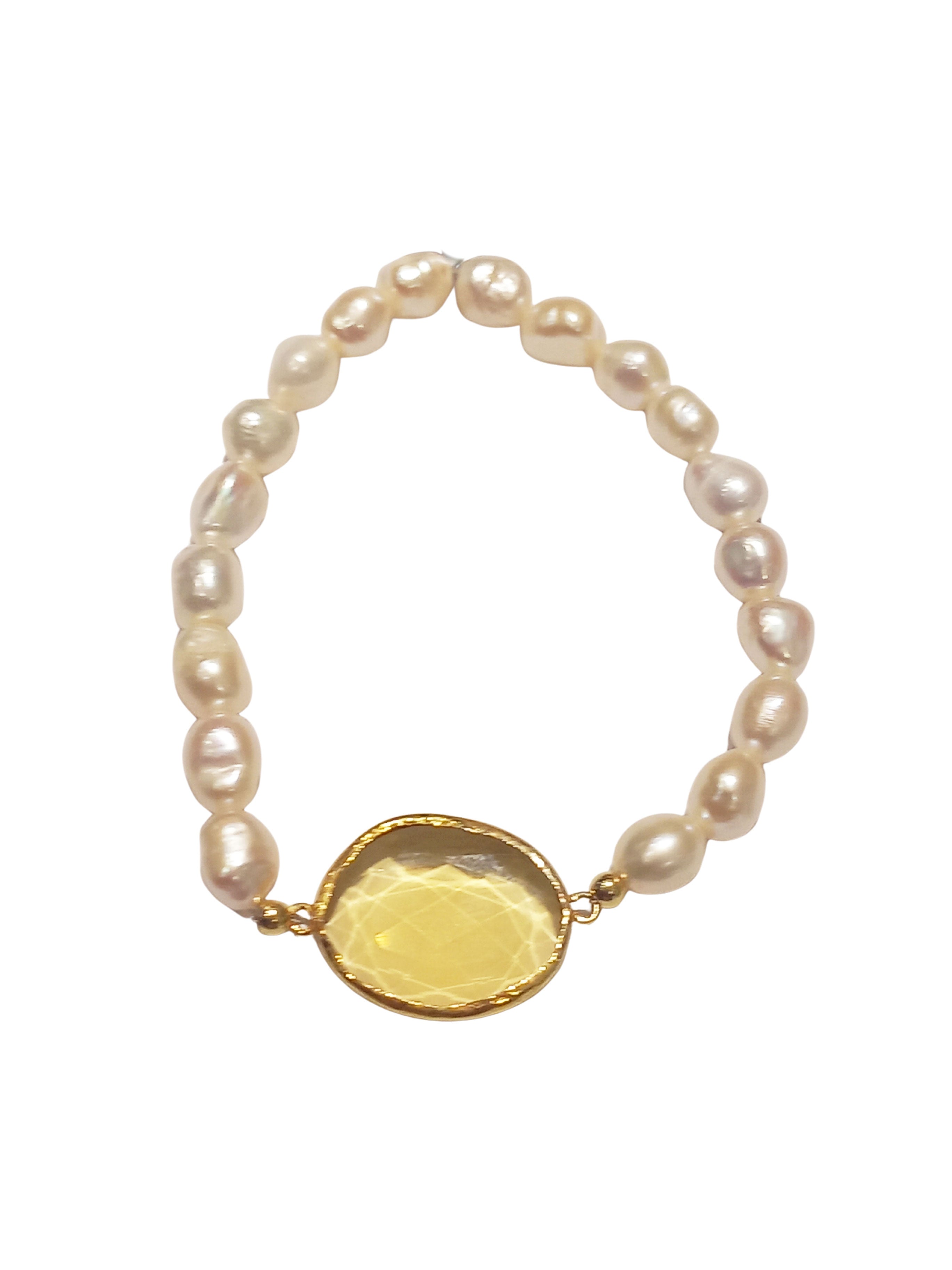 Ana Joalheiros - Pulseiras Pérola - Pulseira Dourada Ana Joalheiros com pérolas PL8344-D