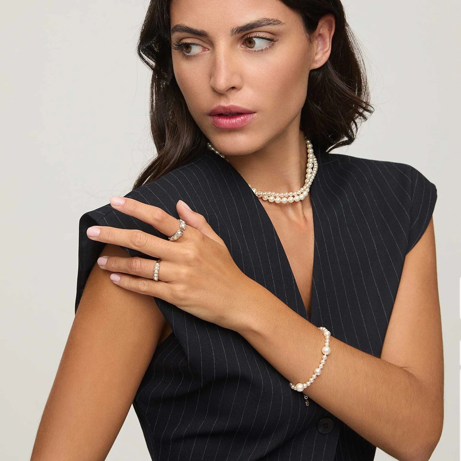 Ana Joalheiros - Pulseiras Prata - Pulseira de pérola Majorica Essence 18142.01.2.B17.531.1 conjunto