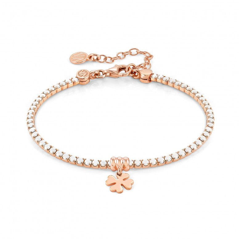 Ana Joalheiros - Pulseiras trevo - Pulseira Nomination em prata rosa com trevo Chic & Charm