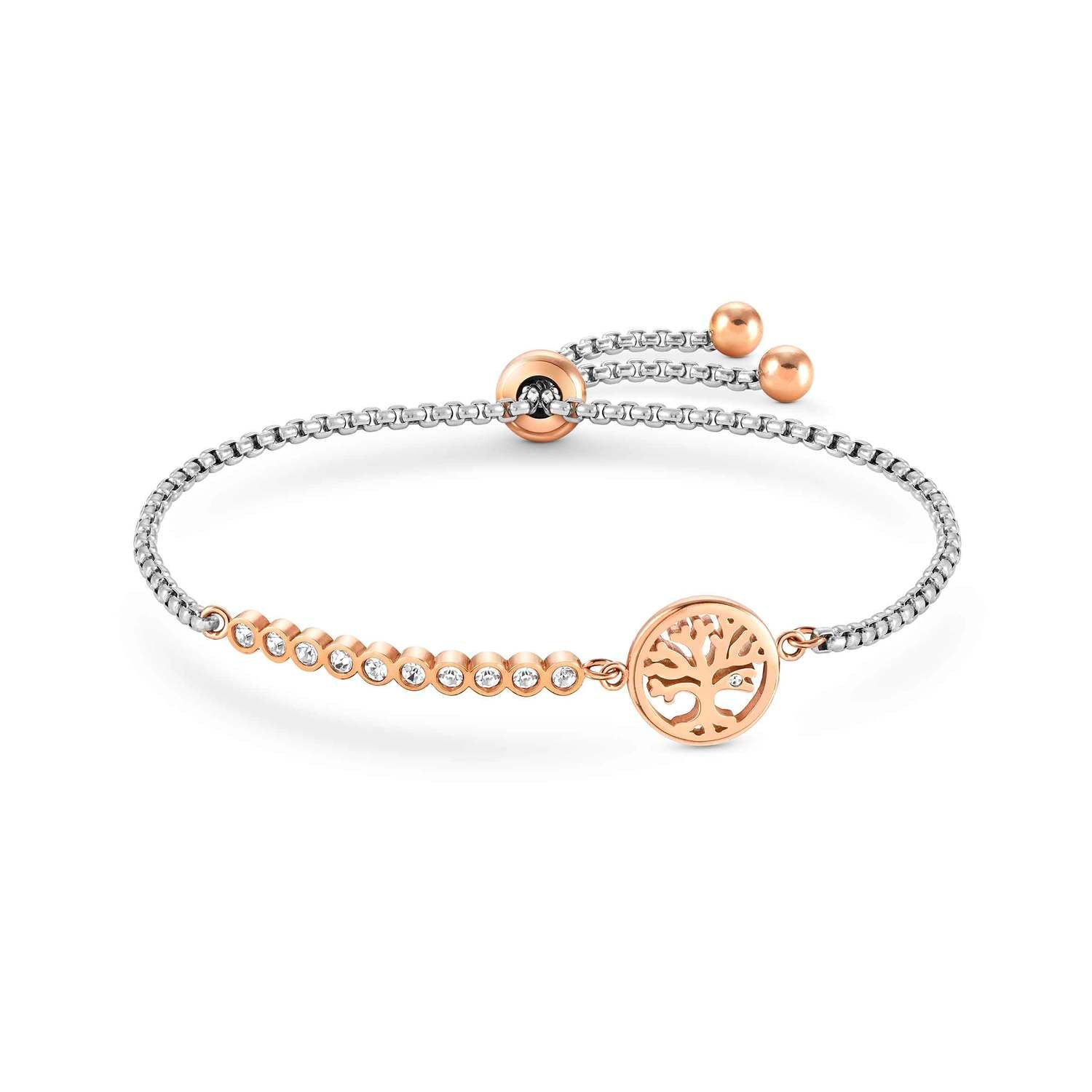 Ana Joalheiros - Nomination pulseiras - Pulseira aço inoxidavel rosa com arvore da vida Milleluci