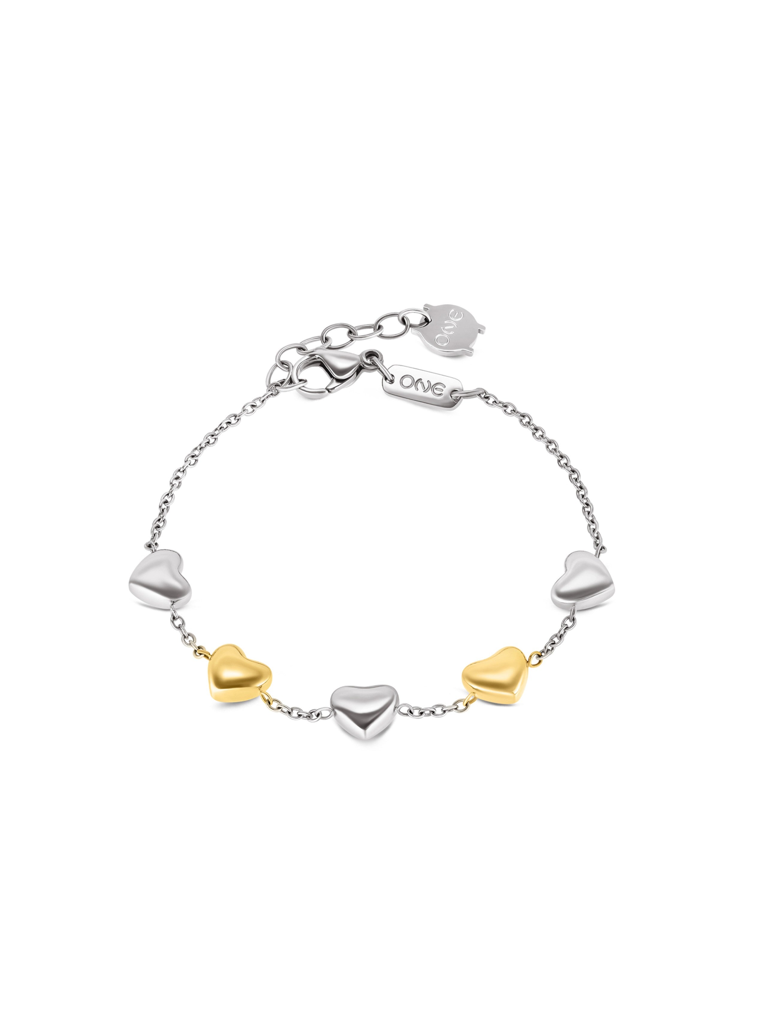 Pulseira One Senhora Crazy Heart Embrace Bicolor OJCHB03T - Ana Joalheiros