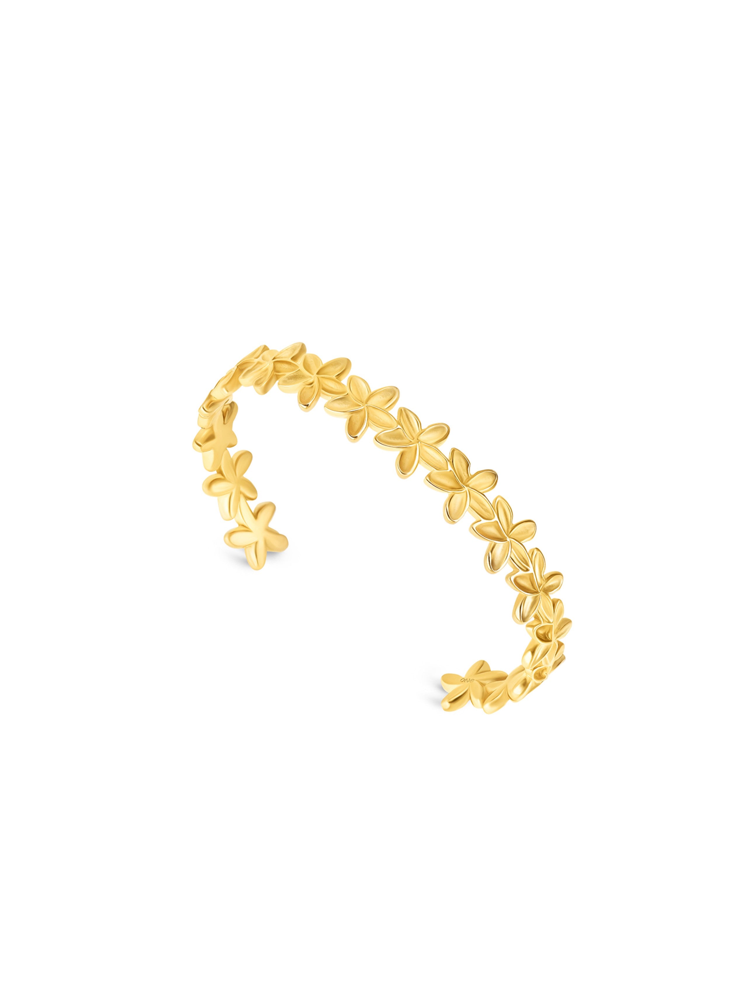 Ana Joalheiros - Pulseiras Douradas - Pulseira One Fleur Crystal Golden OJPFB01G Flor