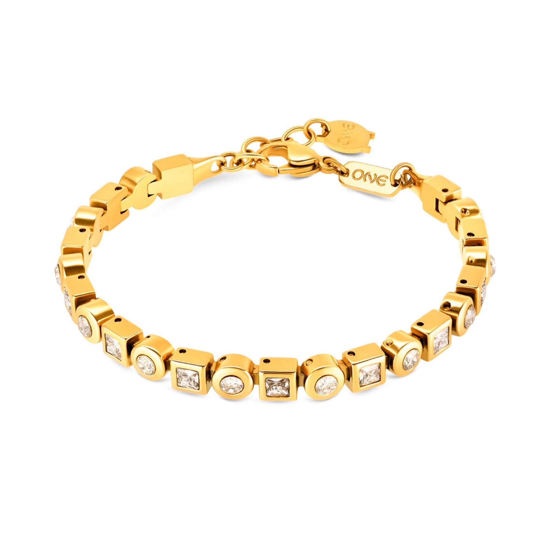 Ana Joalheiros - Pulseiras One - Pulseira One Lush Golden OJBA28G Zirconia