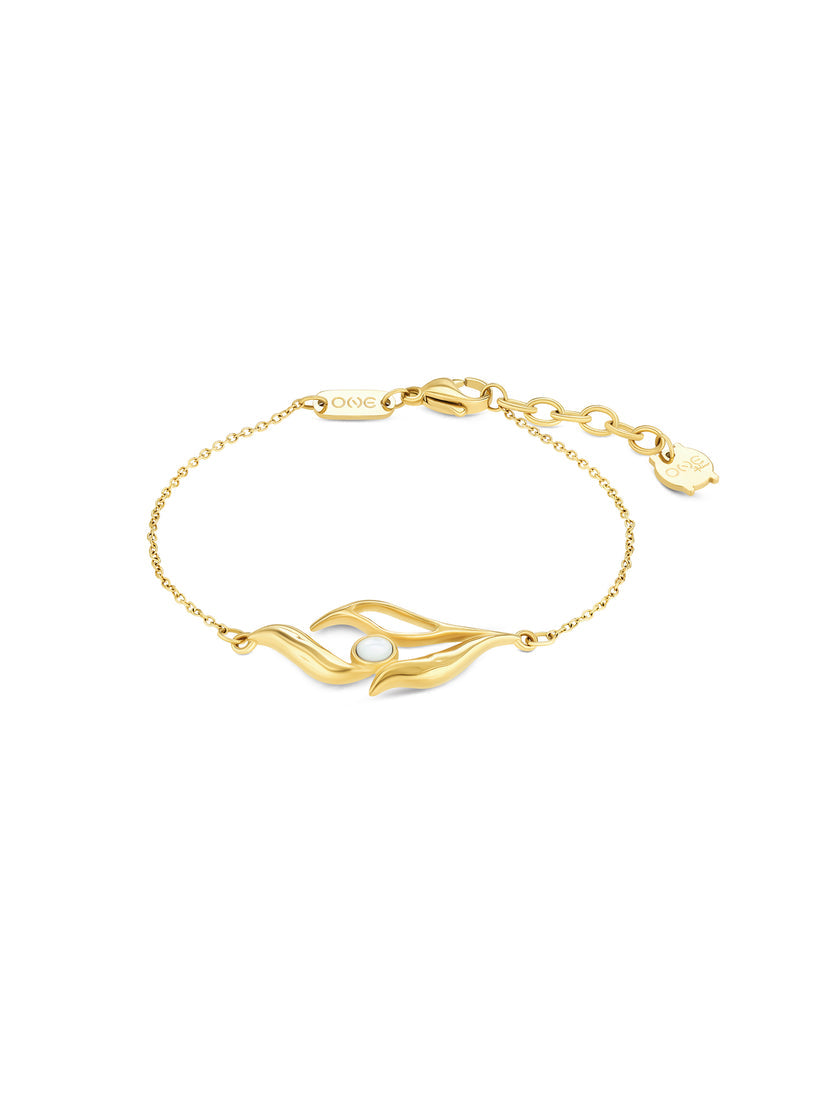 Ana Joalheiros - Pulseiras One - Pulseira One Senhora Margot Falling Leaves Gold OJATB04D