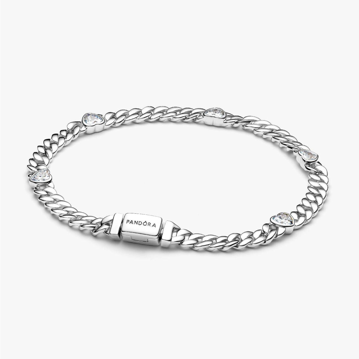 Ana Joalheiros - Pulseiras Prata - Pulseira Pandora Corrente Cubana Zircónia 594226C01-18