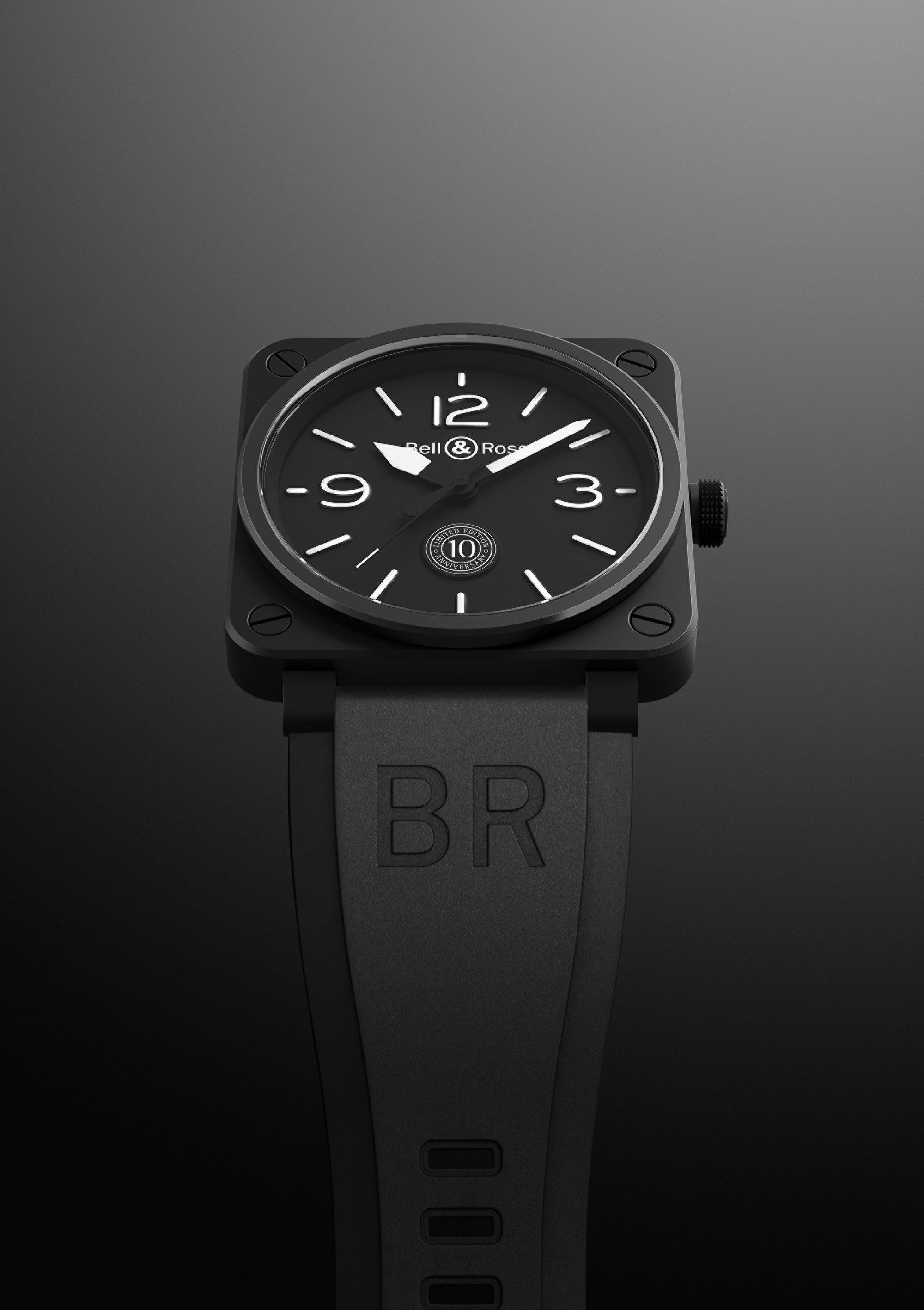 Ana Joalheiros - Relógios Bell & Ross - Relógio para homem Bell & Ross BR 01 10 TH ANNIVERSARY BR0192-10TH-CE Perspetiva