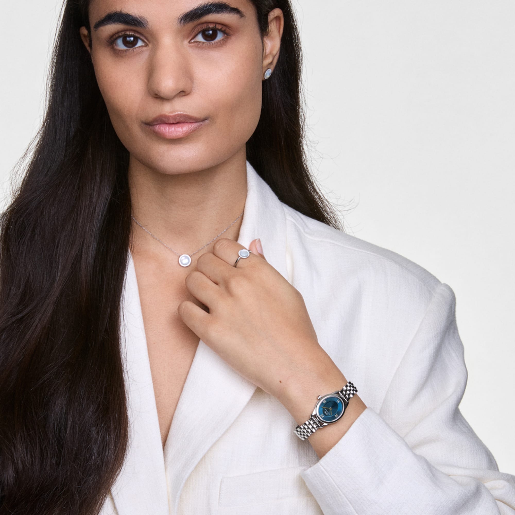 Ana Joalheiros - Relógios Femininos - Relógio para mulher Daniel Wellington Ophelia Mini Arctic Silver DW00100807 no Pulso