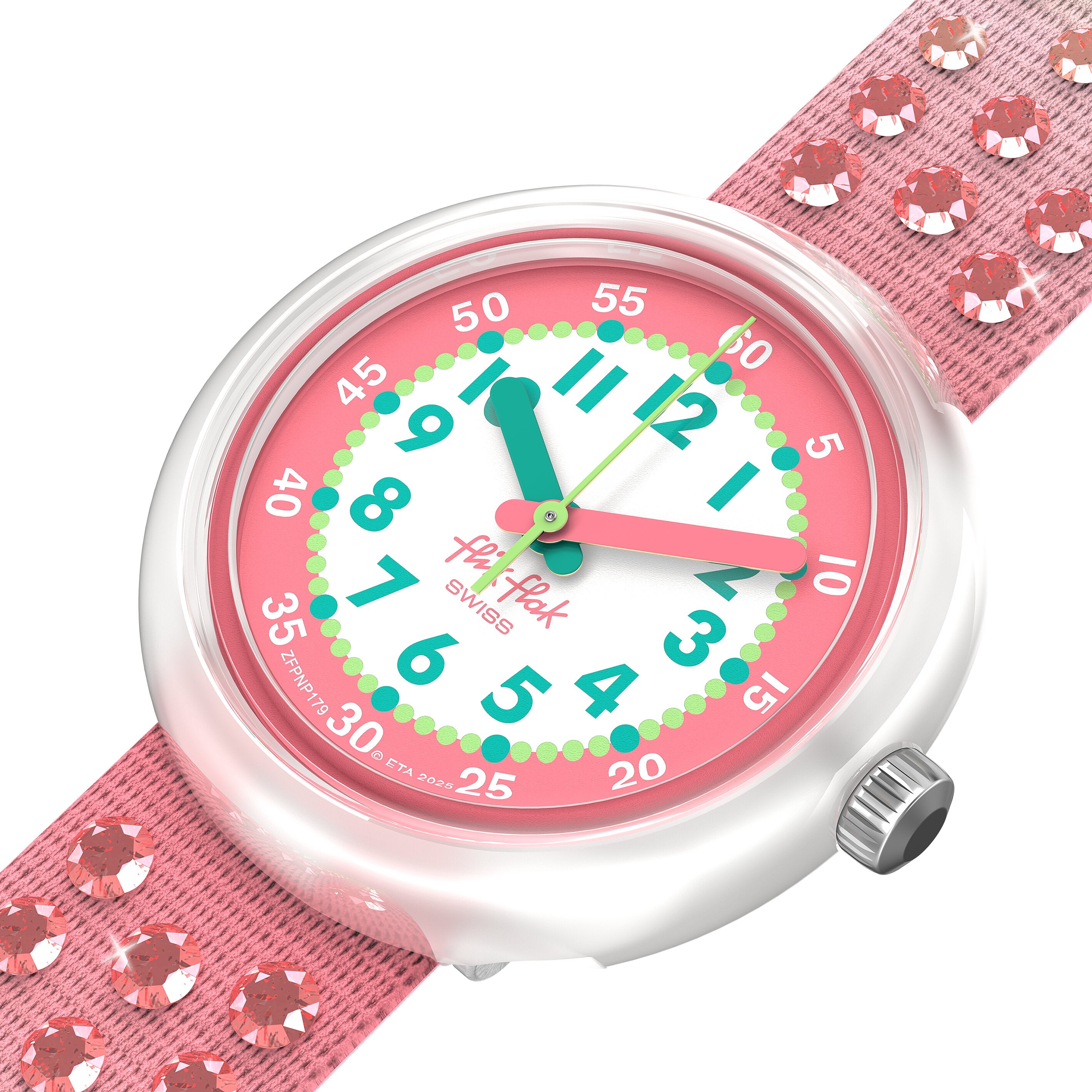 Ana Joalheiros - Relógios para Crianças - Relógio Infantil Flik Flak Sparkly Melon ZFPNP179 Lateral
