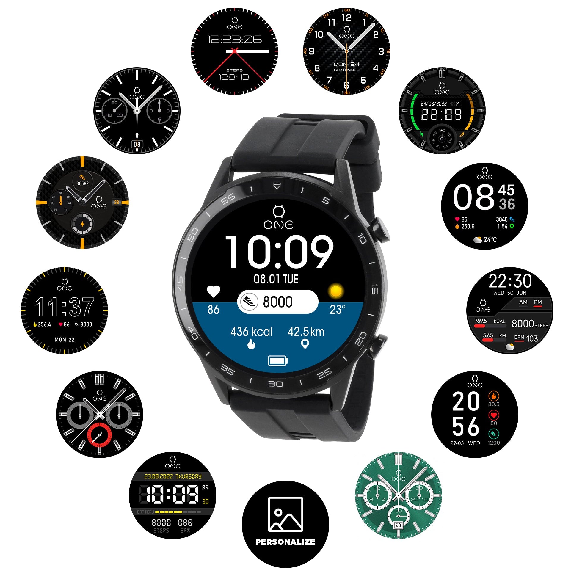 Ana Joalheiros - Relógios One - Relógio Smartwatch Mulher One Men ForceFul Black Sil OSW0272BS32D Lateral