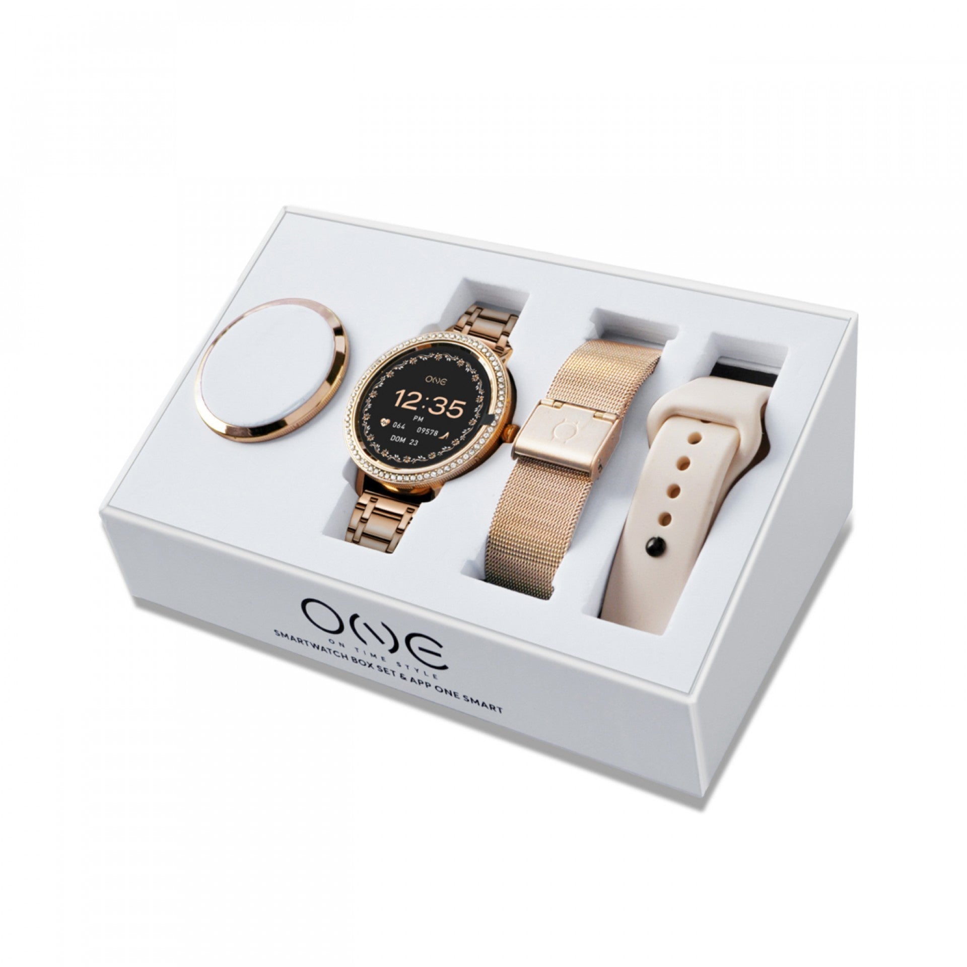 Ana Joalheiros - Relógios One - Relógio Smartwatch Mulher One Senhora Mini Spark Rose Gold OSW9859RR52L Box