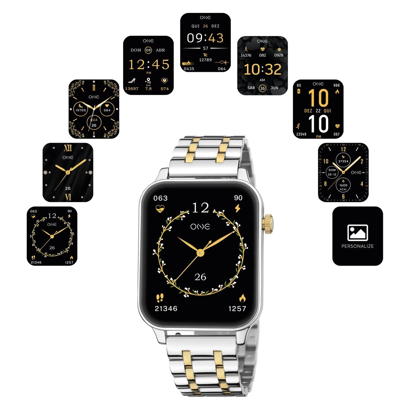Ana Joalheiros - Relógios One - Relógio Smartwatch Mulher display One Frame Bicolor Links OSW4197BL61L Display