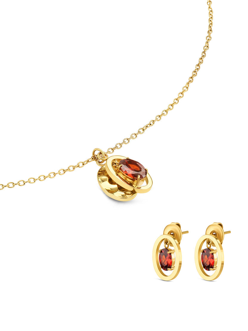Set Colar & Brincos One Birthstone January OJSET24G01