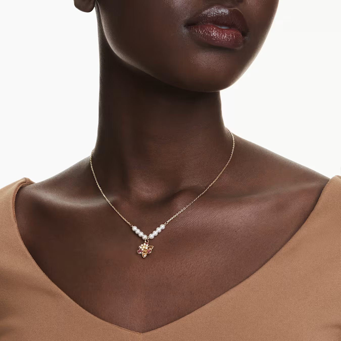 Colar Swarovski Idyllia Crystal Pearl Flower - Ana Joalheiros