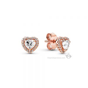 Brincos Pandora Crinco Rose Heart Stud - Ana Joalheiros