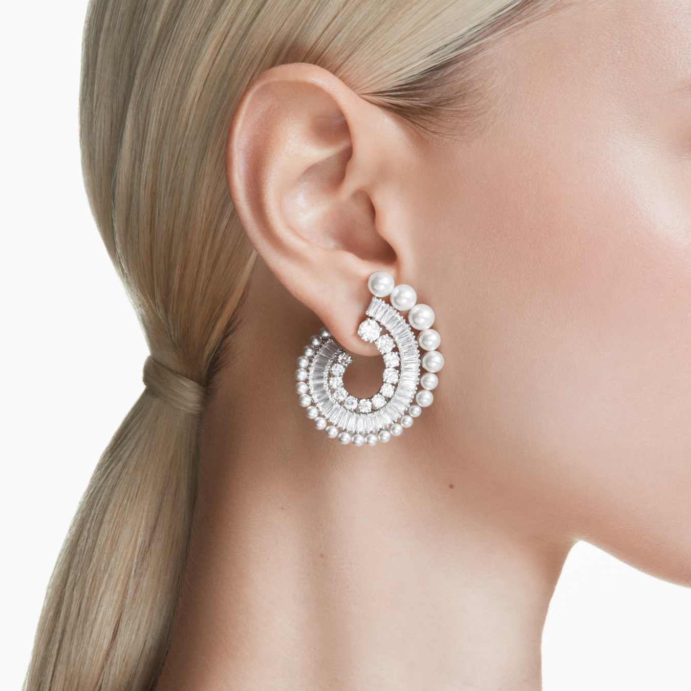 Brincos Ariana Grande x Swarovski drop earrings Crystal Pearl, Mix - Ana Joalheiros