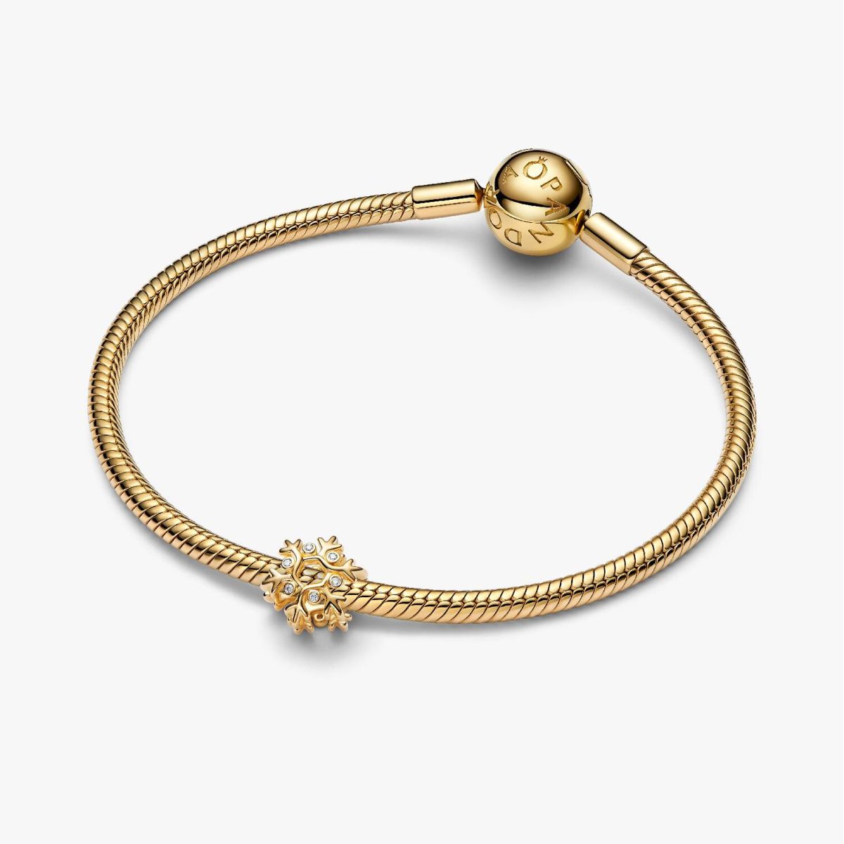 Conta Pandora Floco de Neve Dourado