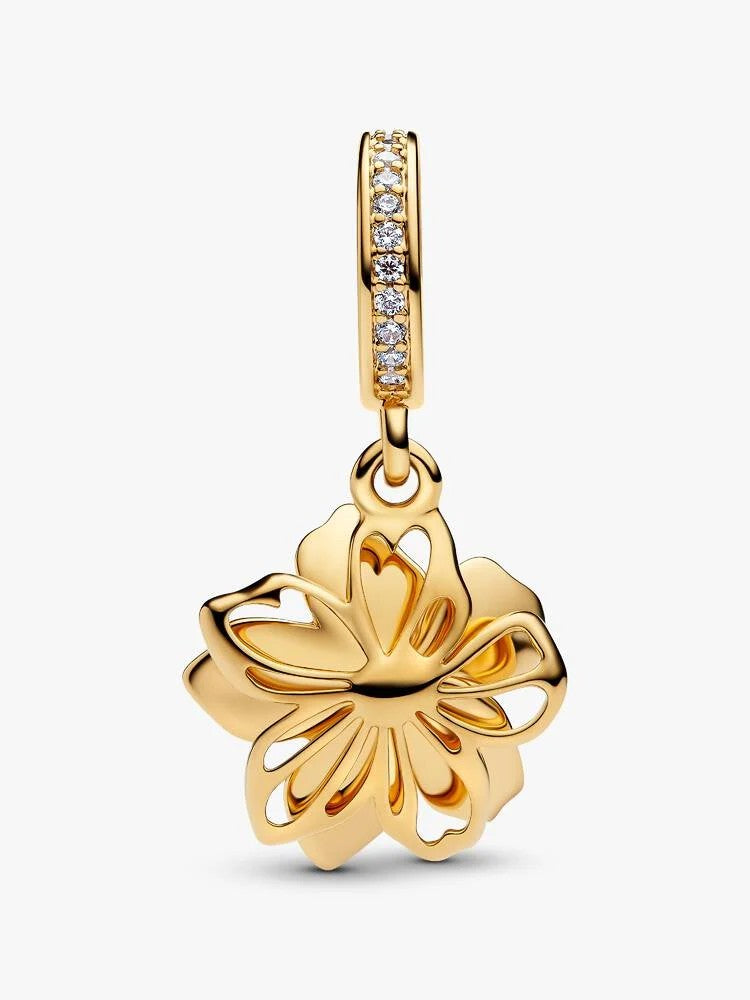 Conta Pendente Flor Dourada Revestimento de ouro 14k