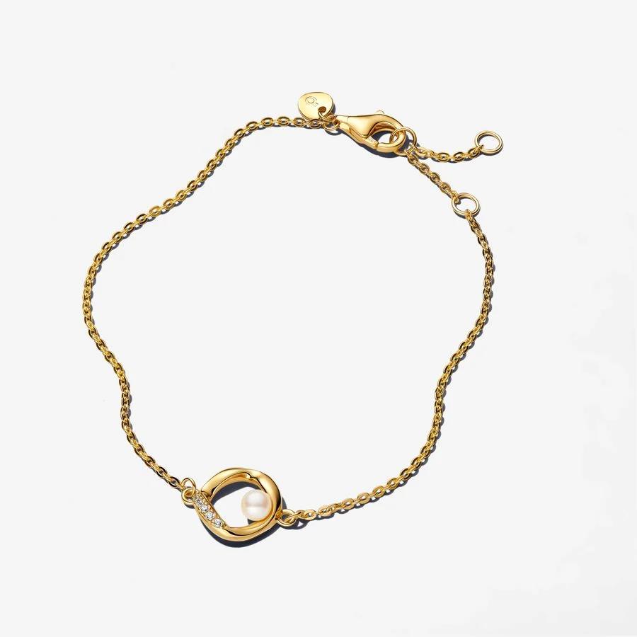 Colar Pandora gold plated with treated white - Ana Joalheiros