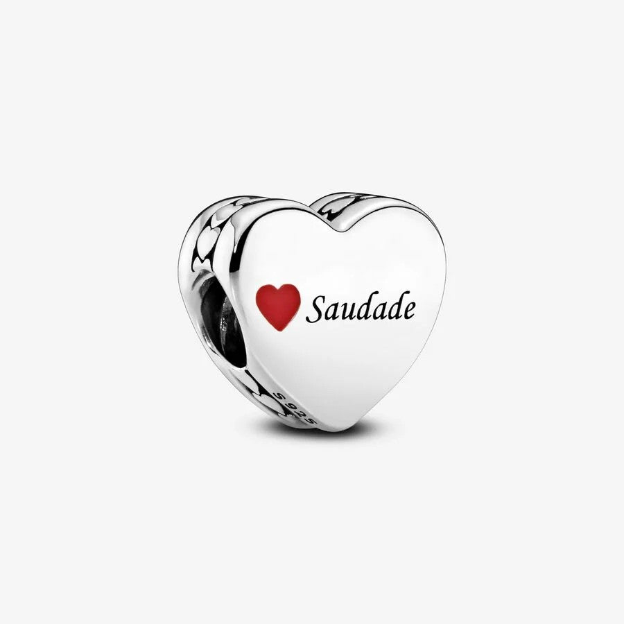 Conta Pandora Coração Saudade - Ana Joalheiros