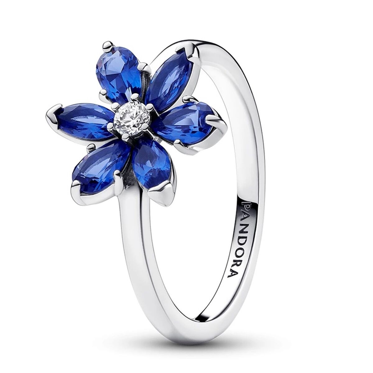 Pandora Cluster Sterling Princess Blue Ring