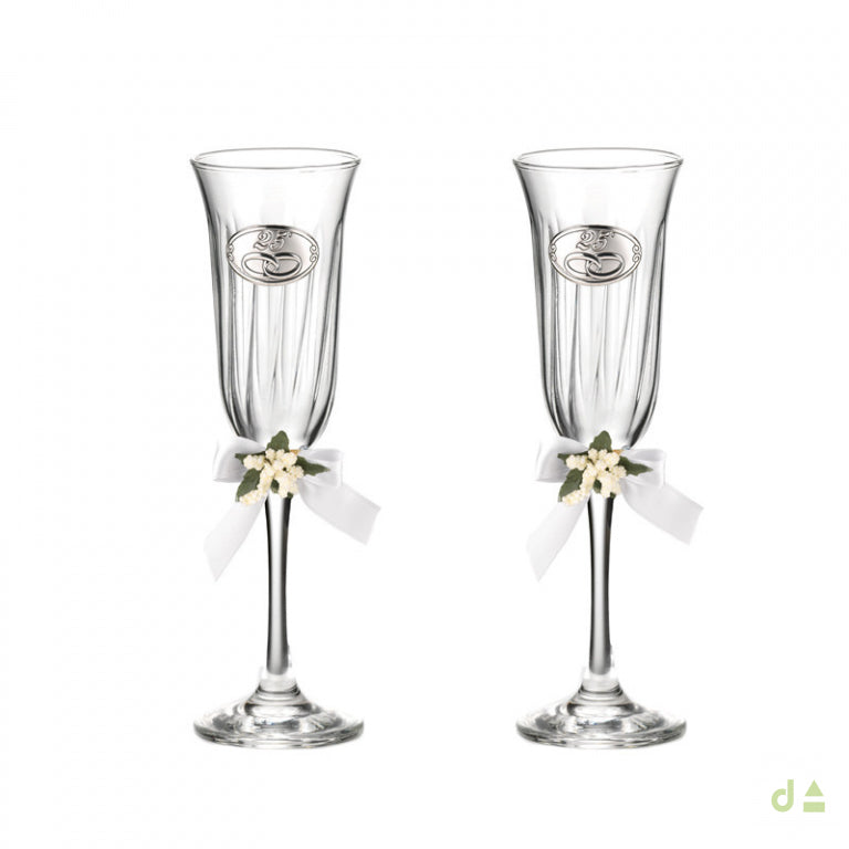 BIBLOS BILAMINADOS CONJ. 2 FLUTES 25 ANOS C/RAMINH - Ana Joalheiros