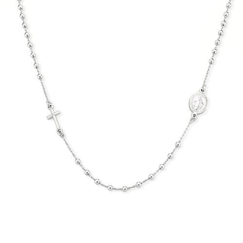 Rosary Round Necklace Rhodium - Ana Joalheiros