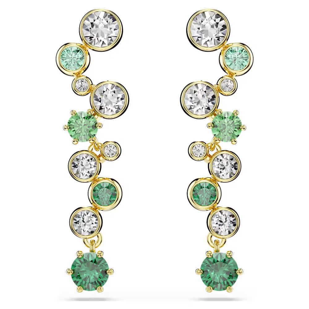 Brincos Swarovski Constella Combinação de lapidações, Verde, Lacado a dourado