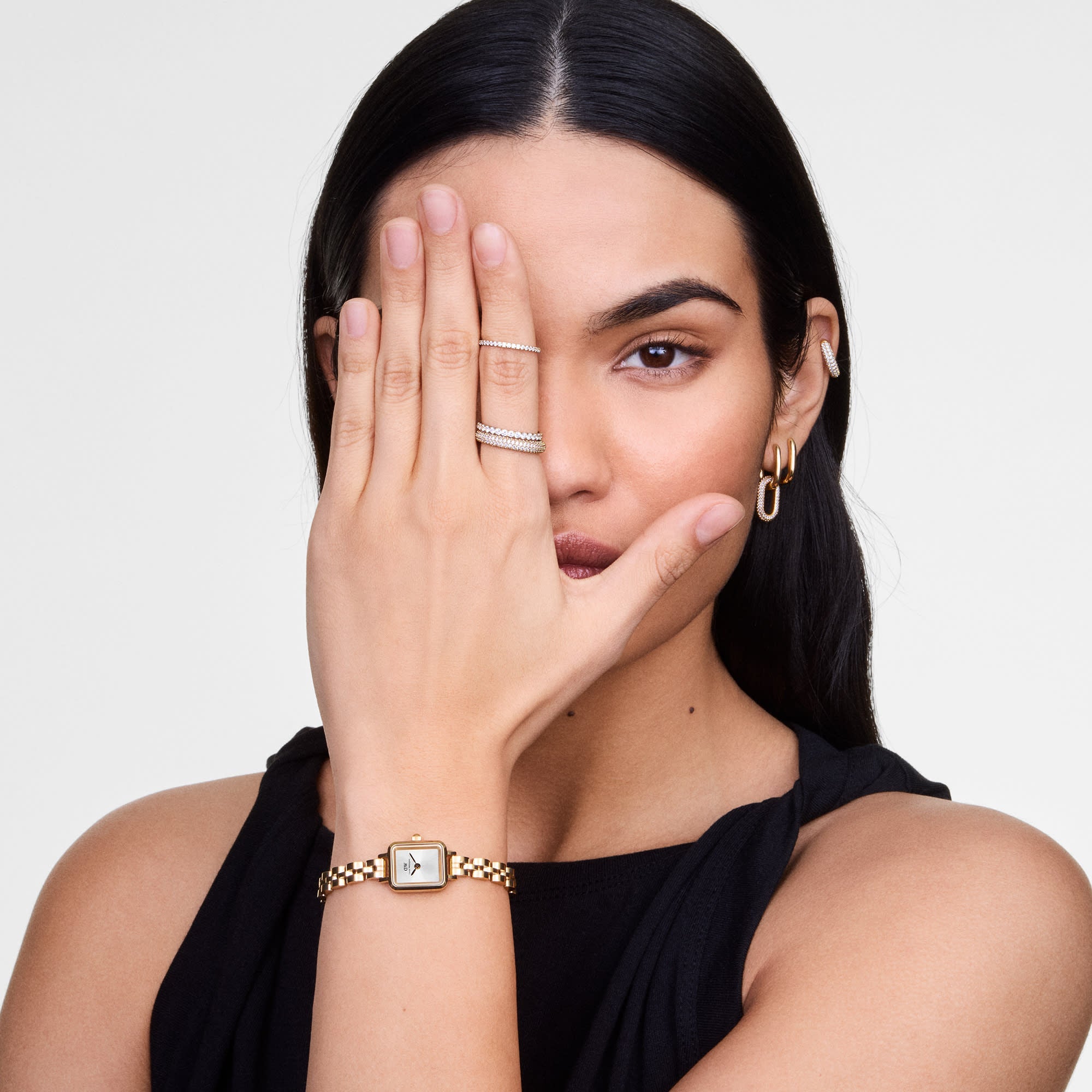 Relógio Daniel Wellington Quadro Mini Arch 3-link White Sun