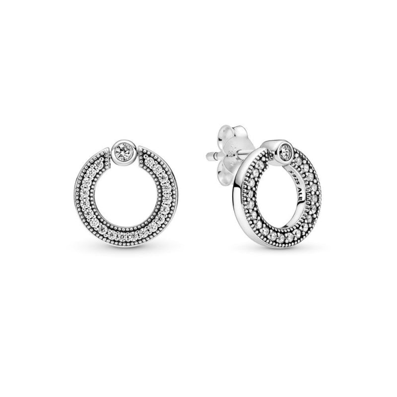 Brincos Pandora Reversiveis Pavé Circle - Ana Joalheiros