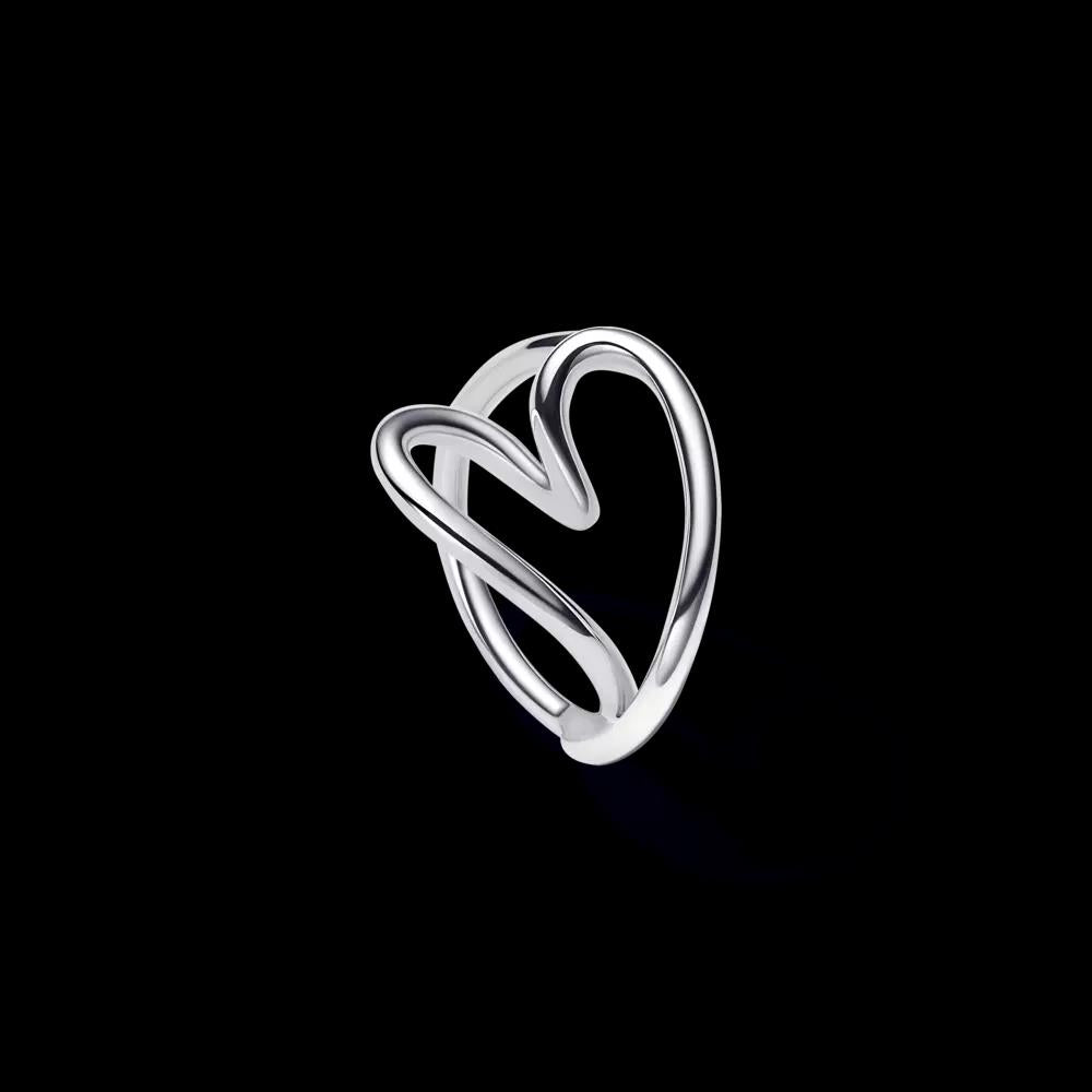 Anel Pandora Heart sterling - Ana Joalheiros