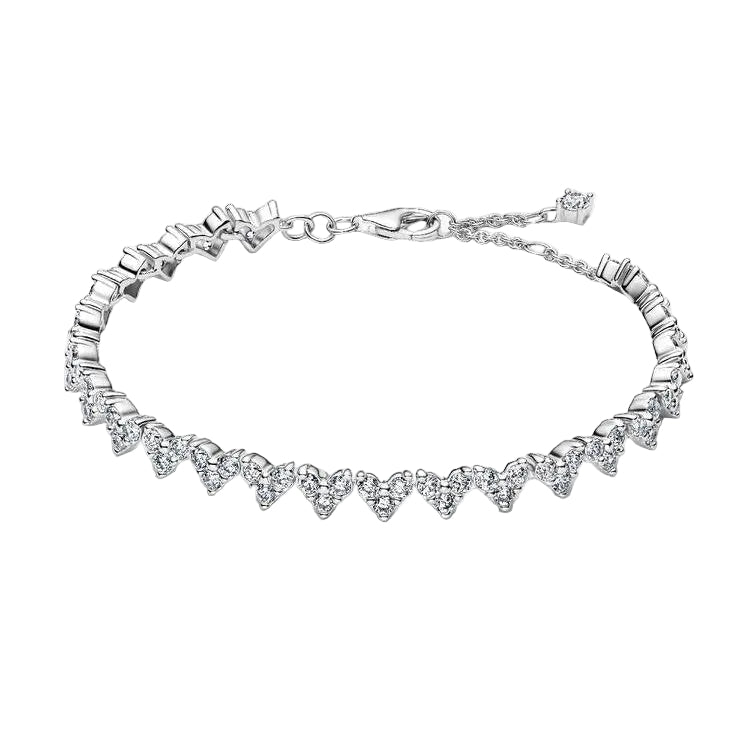 Pulseira Pandora Coração Pedra Tripla
