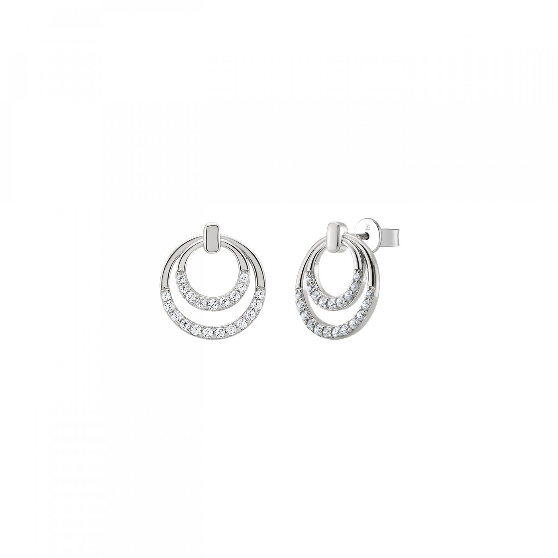 BRINCOS UNIKE CLASSY & CHIC CIRCLES SILVER